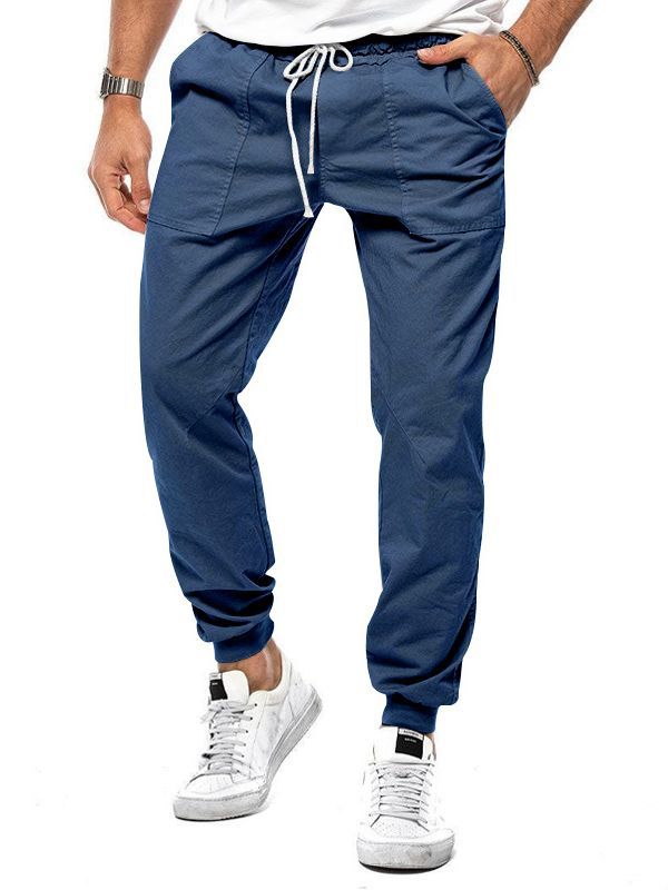 Tapered Joggers With Elastic Waistband And Front Drawstring And Spacious Pockets