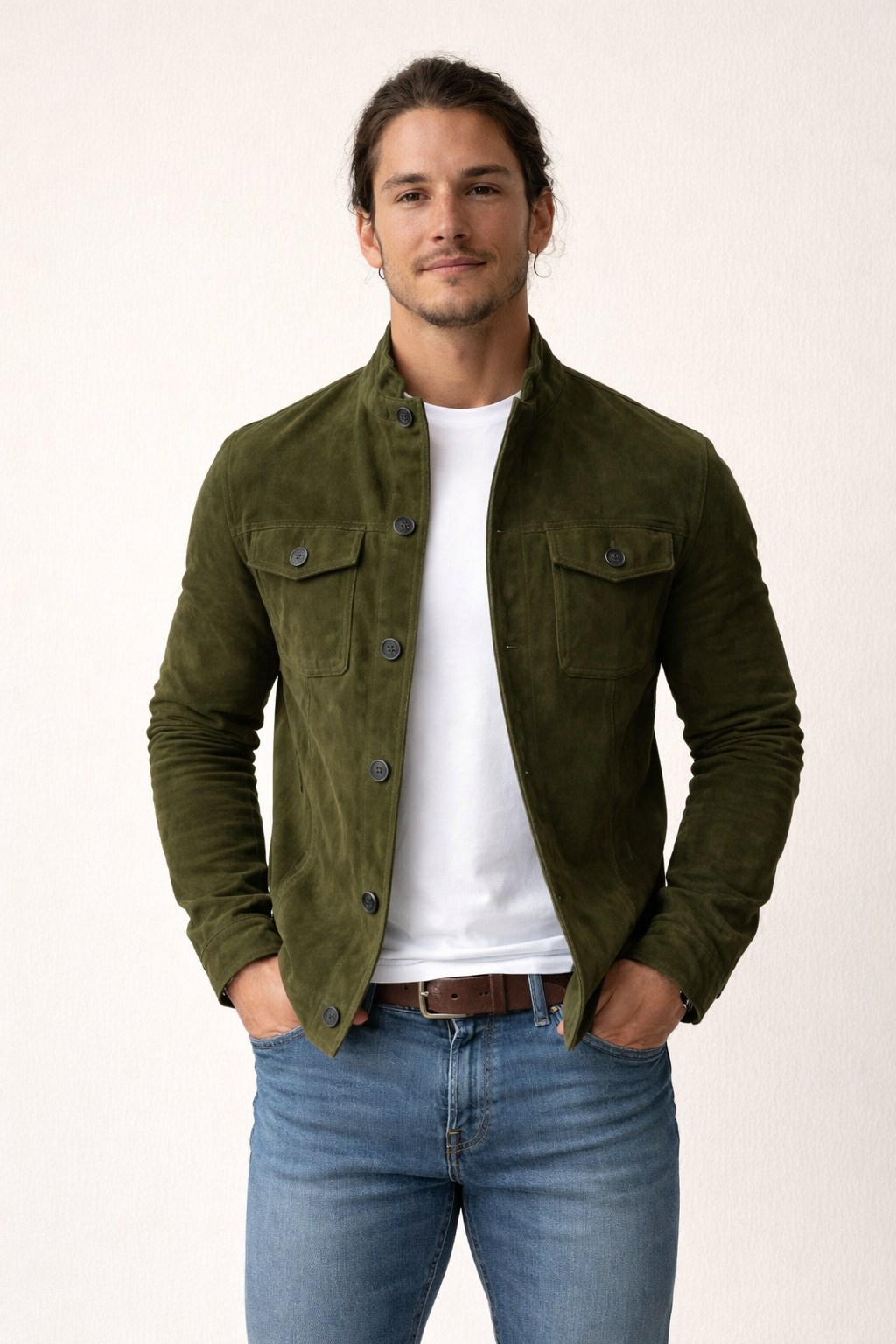 Casual Jacket Front Button Closure Regular Fit