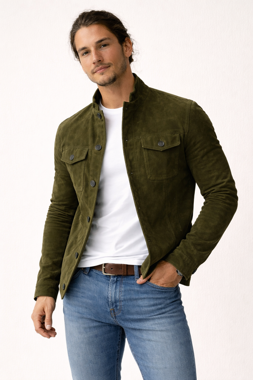 Casual Jacket Front Button Closure Regular Fit