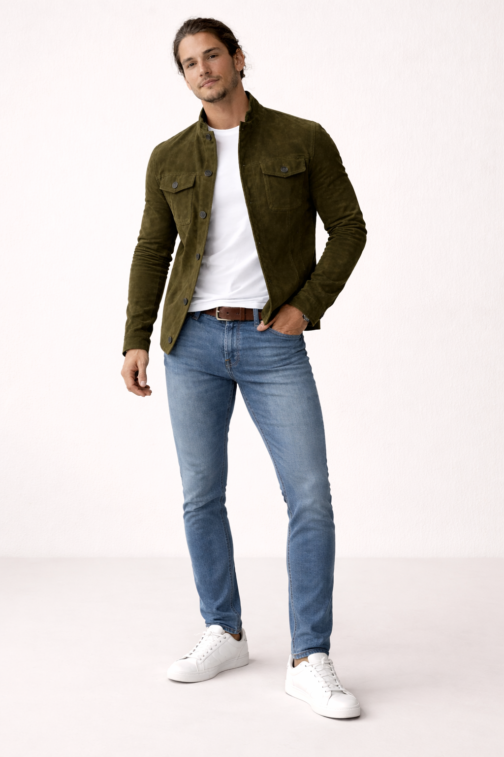 Casual Jacket Front Button Closure Regular Fit