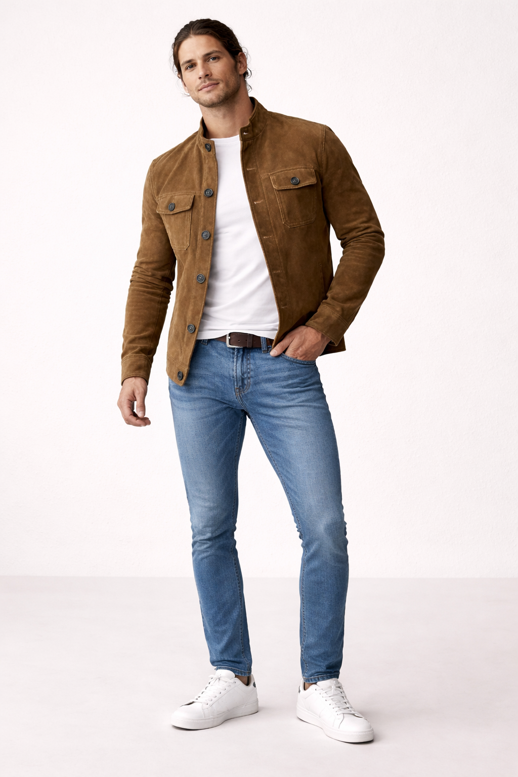 Casual Jacket Front Button Closure Regular Fit