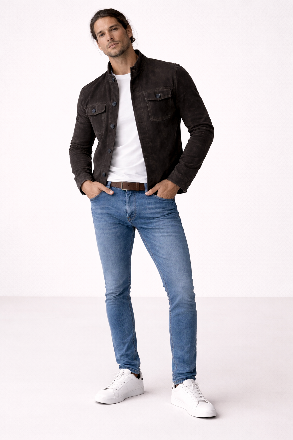 Casual Jacket Front Button Closure Regular Fit