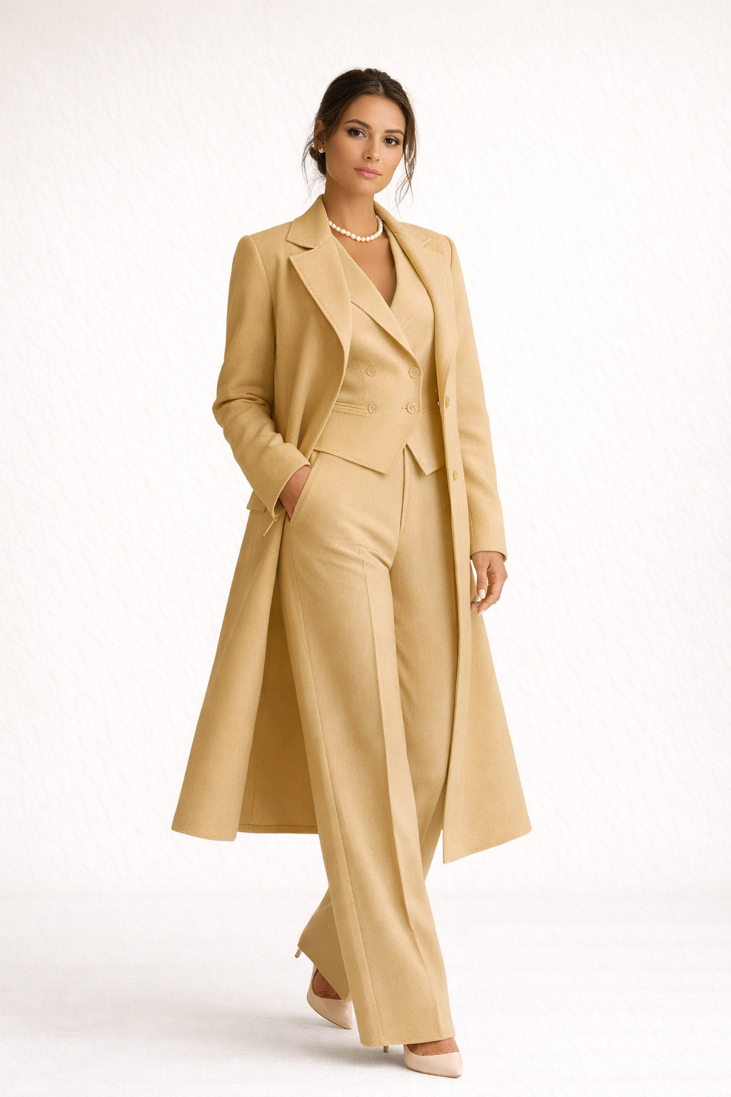 Three Piece Blazer Vest Pants Set
