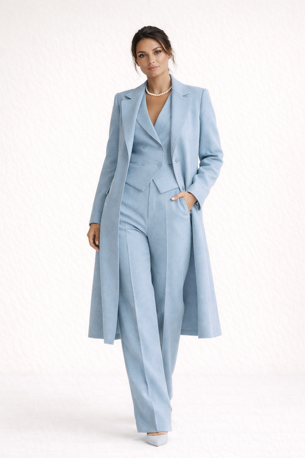 Three Piece Blazer Vest Pants Set