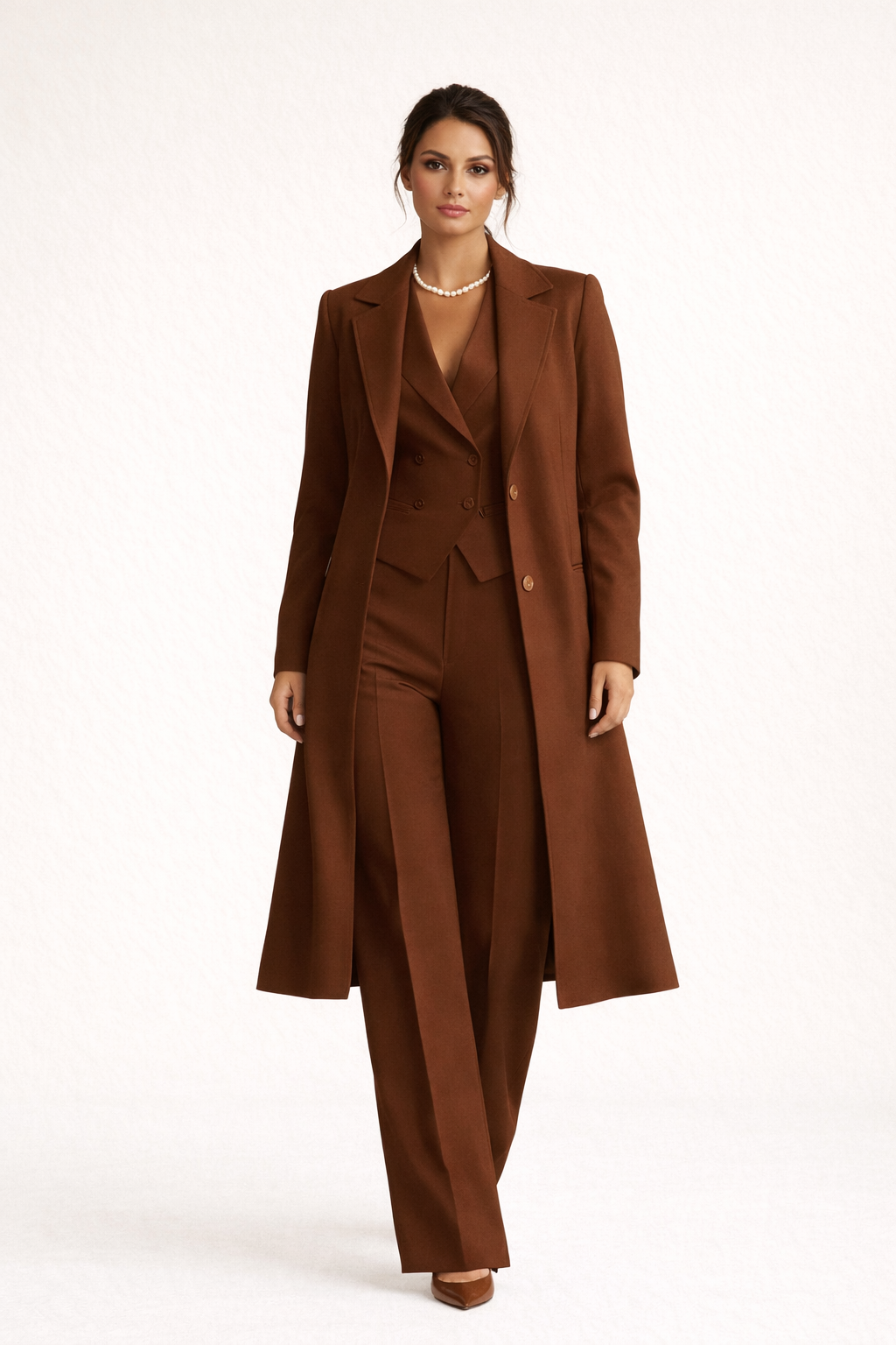 Three Piece Blazer Vest Pants Set