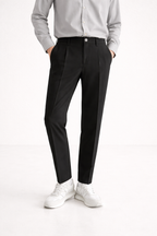Straight Leg Ankle Pants With Front Fly Closure