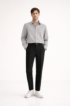 Straight Leg Ankle Pants With Front Fly Closure