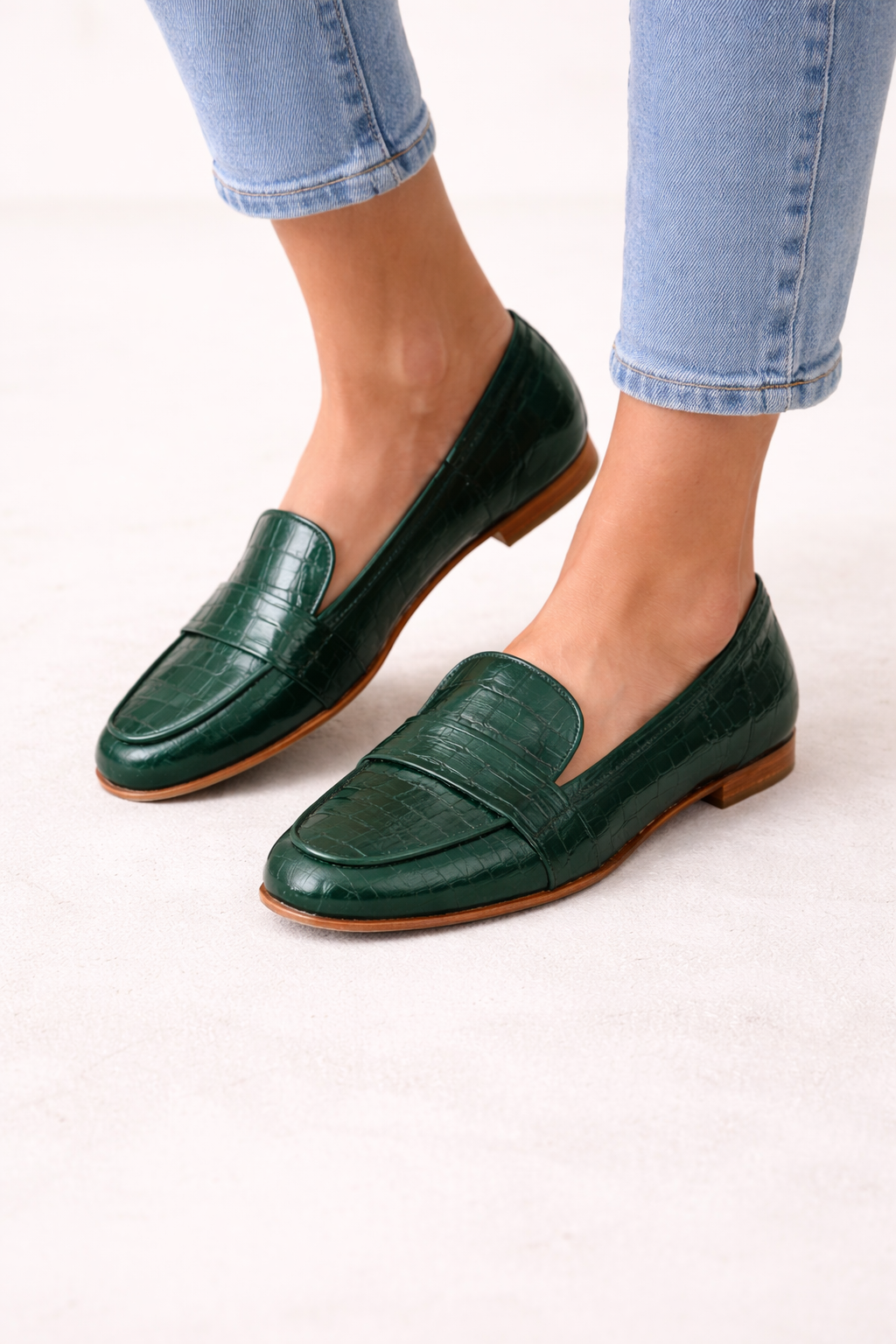 Flat Moccasins With Engraved Detailing Slip On Shoes Low Sole