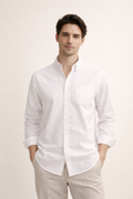 Long Sleeve Shirt With Classic Collar Chest Pocket