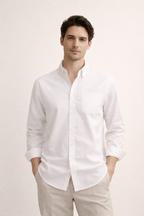 Long Sleeve Shirt With Classic Collar Chest Pocket