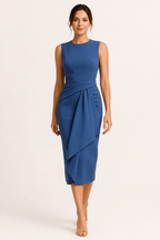 Midi Office Dress Sleeveless With Professional Fit For Work All Day