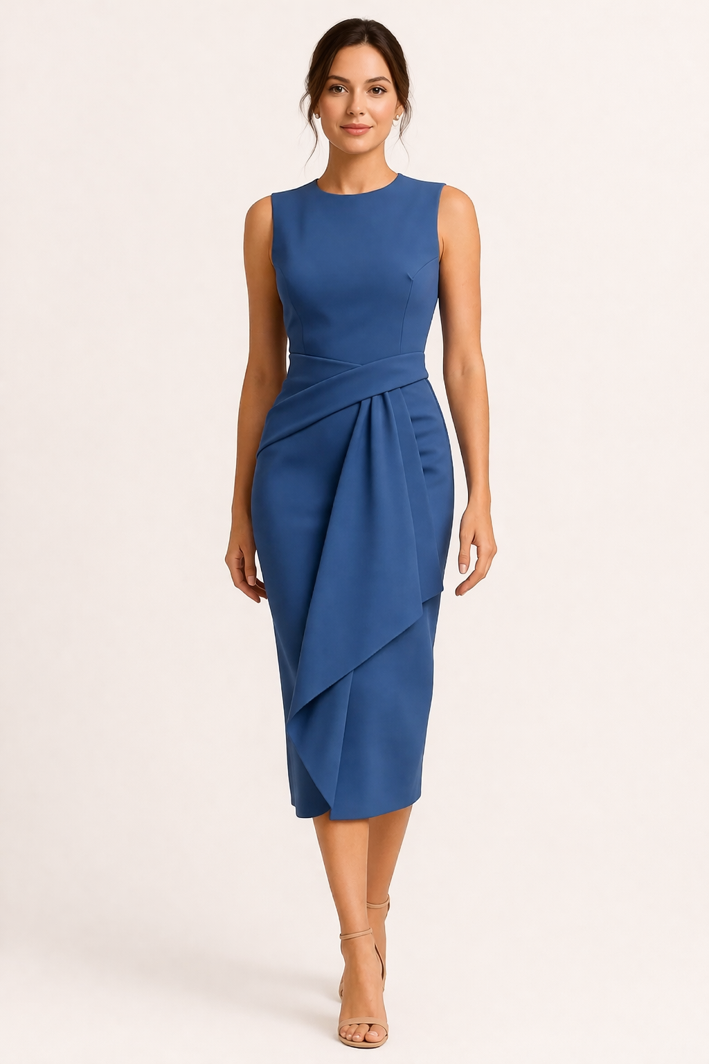 Midi Office Dress Sleeveless With Professional Fit For Work All Day